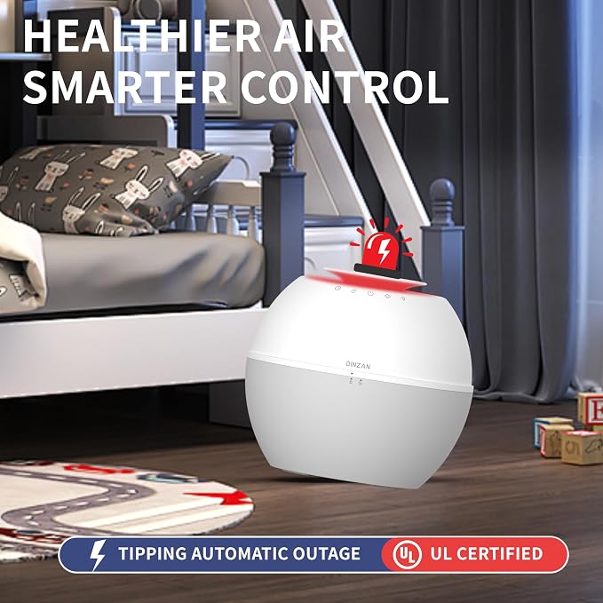 Dual-Function Humidifier & Dehumidifier Combo Air Purifier 152oz Water Tank Steam Distillation Humidification for Bedroom with Drain Hose Humidifer RV Bathroom Auto Adjustment LED Lights