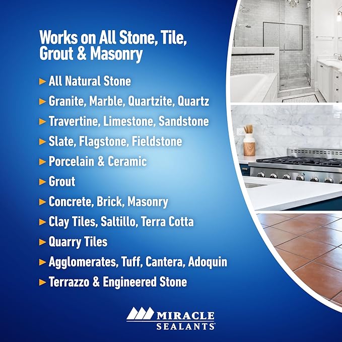 Miracle Sealants 511 Porous Plus Premium Penetrating Sealer for Countertops, Stone & Tile, Pint, 6 Pack