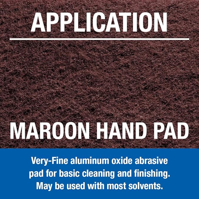 Mercer Abrasives 285MRN-20 6-Inch by 9-Inch Non-Woven Industrial Strength Hand Pads, Maroon, 20-Pack