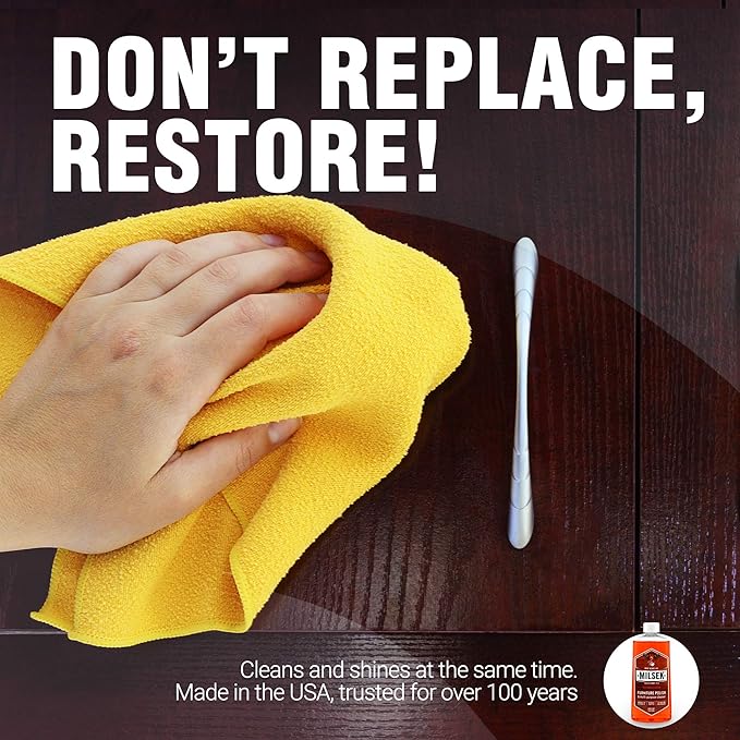 Milsek Furniture Polish and Wood Cleaner with Cinnamon Raspberry Scent - For Home and Household from Hardwood Floors to Kitchen Cabinets - 12 Fl Oz (Pack of 6)
