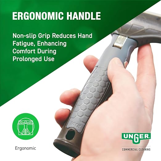 Unger Commercial ErgoTec® Ninja 4" Glass Scraper with Blade and Safety Cap – Adjustable Angle for Efficient Window Cleaning EN100