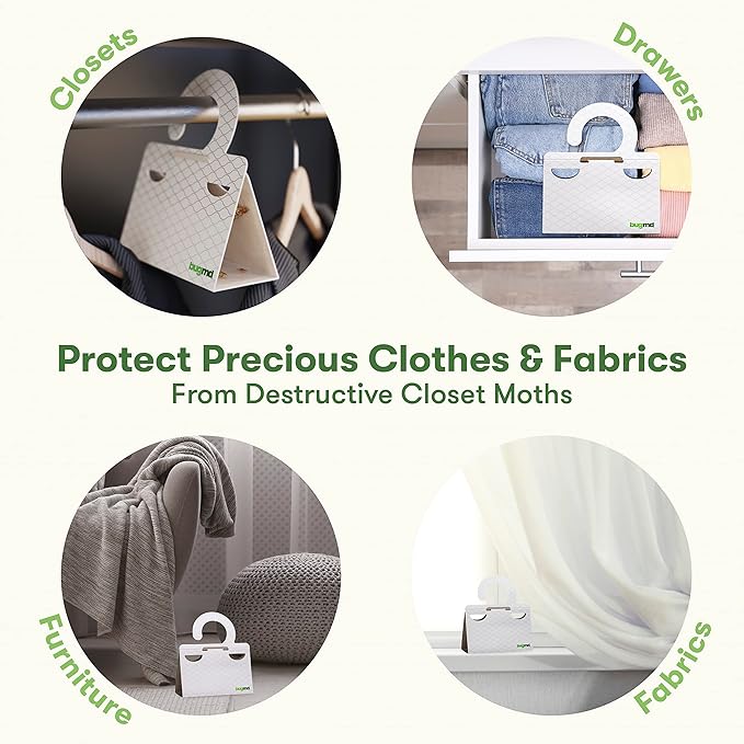 BugMD Pantry Pest Patrol Moth Trap (6 Count, Original) and Clothes Moth Boss Traps (6 Count, White) Bundle