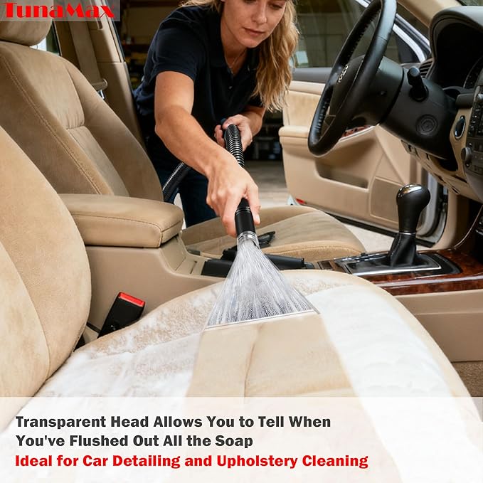 TunaMax Universal Work with All Vacs with 2-1/2" & 1-7/8" &1-1/4" Three Adapters Extractor Attachment for Upholstery & Carpet Cleaning & Auto Detailing