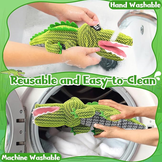 Crocodile Hot Tub Scum Absorber Reusable Washable Hot Tub Sponge Scum Absorber for Spa Hot Tub Oil Scum Absorber Hot Tub Accessories for Adults (2 Pack, Crocodile)