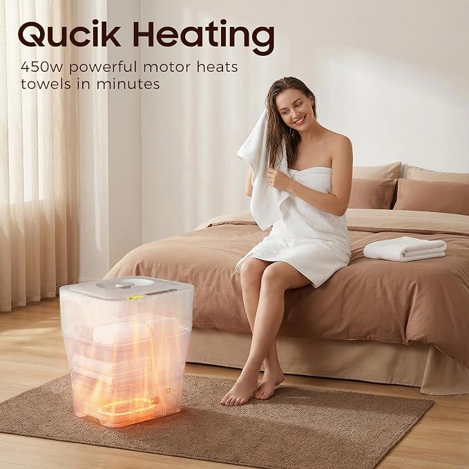Foldable Towel Warmer,30L Hot Towel Warmers for Bathroom and SPA with 24H Timer,Large Auto Shut Off Towel Heater Bucket Fits Up to Oversized Towels,Bathrobes,Blankets,Fast Heating Towel Dryer for Home