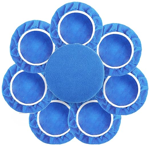 20 Pcs Polishing Bonnet Pads,5-6 Inc Buffer Bonnet Waxers Bonnet,Soft Microfiber Car Polisher Pad Bonnet,Car Buffer Bonnets,Buffing Pad Cover for Car Polisher, Blue