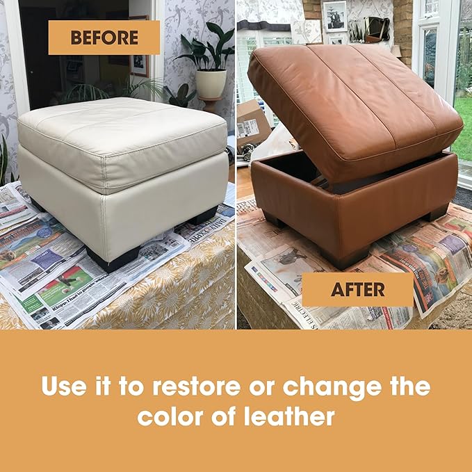 Furniture Clinic Leather Repair Paint | 2-in-1 Seal and Color | Use on Scratches, Tears, and Holes in Car Seats, Furniture | Quick and Easy Leather Repair Kit for Furniture (Light Grey, 250ml / 8.5oz)