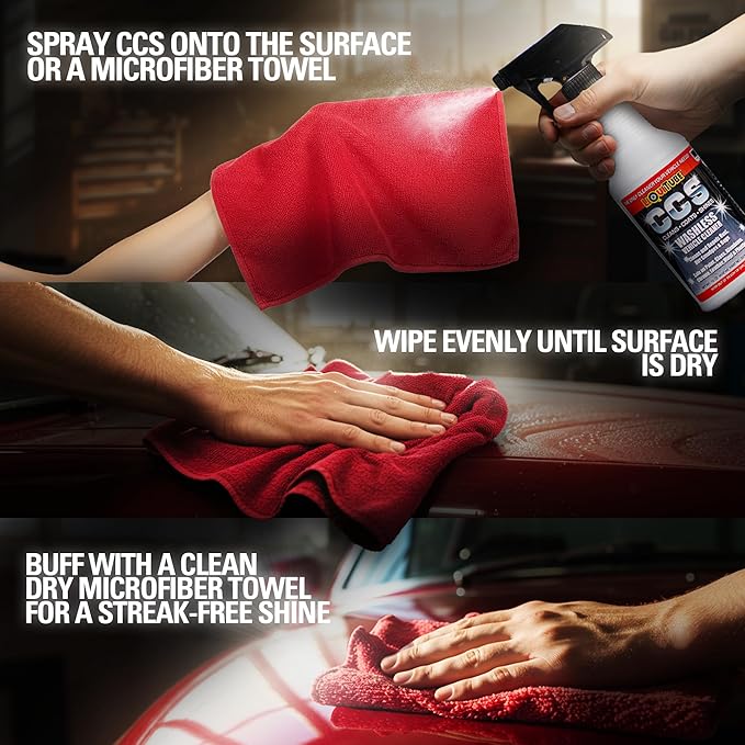CCS Multi Surface Cleaner - Bug Remover for Motorcycles, Cars, Trucks, RVs, Boats - Polymer Chain Clear Coat Ceramic Alternative - Top Coat Shine and Protection Technology (CCS Starter Pack)