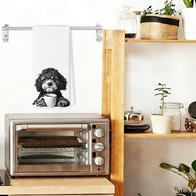 Funny Bernedoodle Kitchen Towels, Dog Kitchen Accessories, Dog Chef Gifts for Women Decorative Hand Towels for Kitchen Decor, Coffee Lovers Gifts Dish Tea Towel, 16x24 Inch