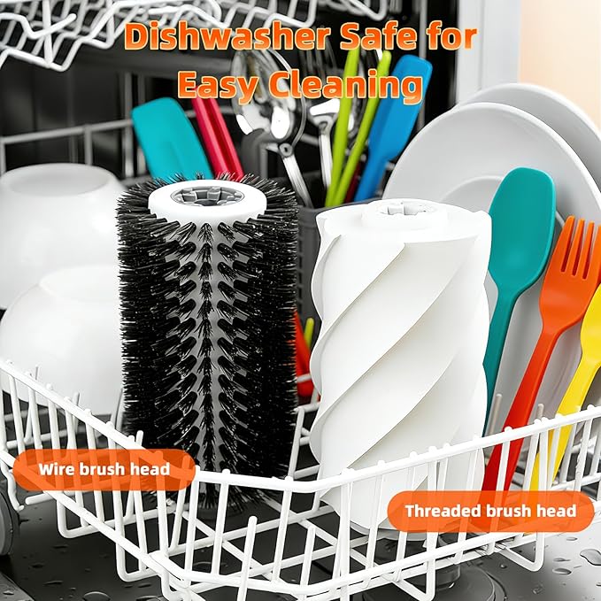 Electric Grill Brush for Outdoor, Upgraded BBQ Grill Cleaner with 3 Heads, 1200 RPM Speed, 304 Stainless Steel Bristle, Cordless & Type-C Rechargeable Grill Cleaning Tool