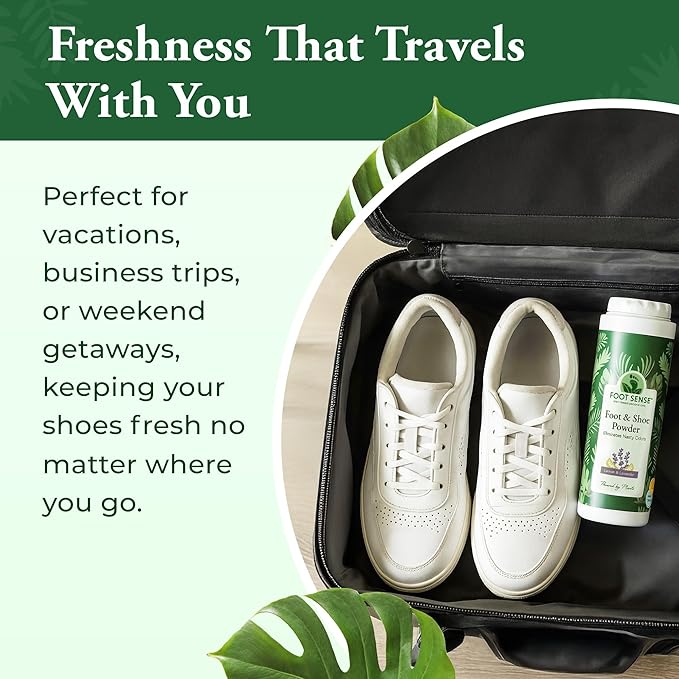 FOOT SENSE All Natural Foot & Shoe Powder, Foot Odor Eliminator for Long-Lasting Odor Control Lasts up to 6 Months, Deodorizes, Safe for Men, Women, Kids, Athletes, 100g