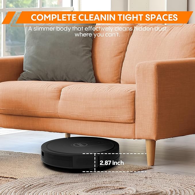 Robot Vacuum and Mop, 3-in-1 Robot Vacuum Cleaner, 5000Pa Powerful Suction with Multi-Surface Cleaning, 2.87" Super Slim, Wi-Fi/App/Alexa, Perfect for Pet Hair, Hard Floors and Pile Carpets