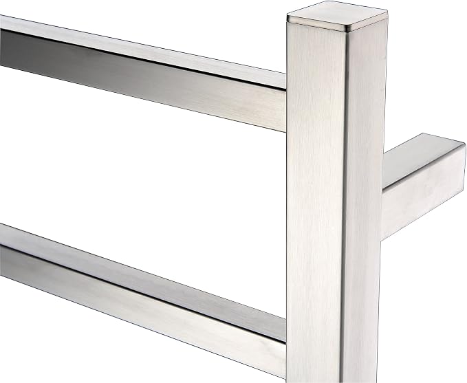 ANZZI Charles 6-Bar Wall Mount Brushed Nickel Towel Warmer | Energy Efficient 68W Electric Plug in Heated Towel Rack for Bathroom | Stainless Steel Towel Heater Rail Quick Towel Dryer | TW-AZ014BN
