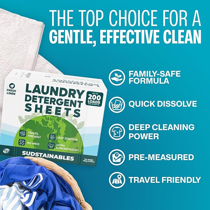 Fresh Linen, Lemon, and Unscented bundle 100 Sheet Laundry Detergent Sheets
