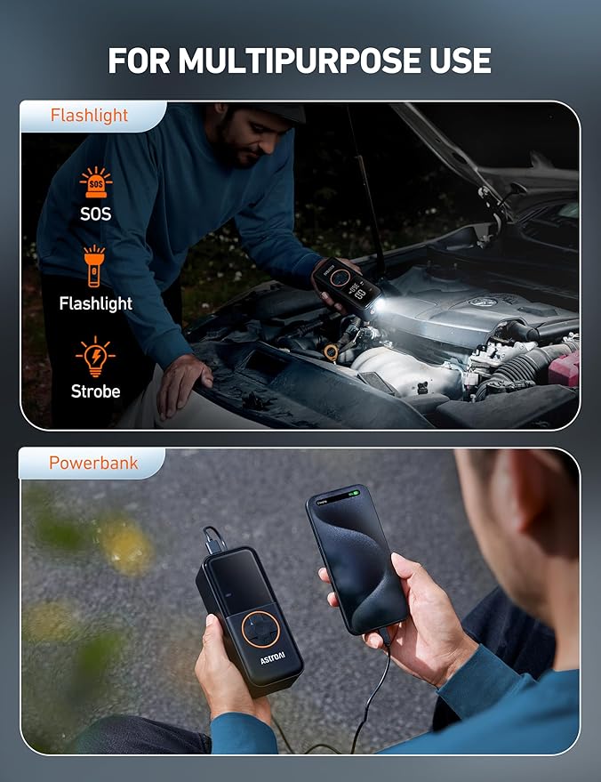 AstroAI L4 Cordless Tire Inflator Portable Air Compressor, 150PSI Portable Air Pump for Car Tires, Battery Electric Tire Pump with Pressure Gauge, Ultra-Fast Inflation for Cars,Motorcycles,Bikes,Balls