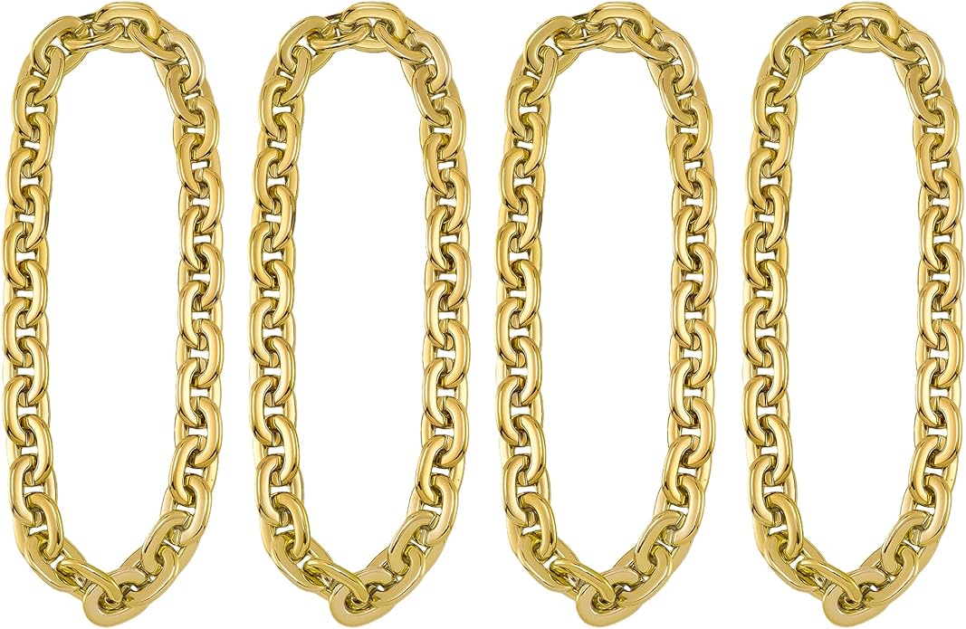 Passed colorfast test,Large Plastic Chain Necklace, 2 Pack / 4 Pack Optional,Hip-hop Rapper Big Chunky Fake Necklace , Super long Detachable, Non-fading Party Clothing Plastic Jewelry Necklace Decoration, Women and Men.