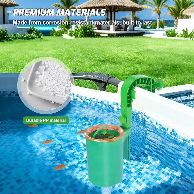 Above Ground Pool Skimmer, Adjustable Floating Pool Filter, above ground pool accessories for Inflatable Collar, Wall Mount &Floating Pool Surface Skimmer for Leaves,Auto Skimming Pool Surface Debris