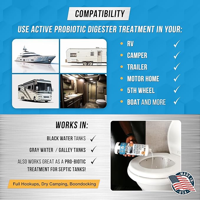 ACTIVE Mold Stain Remover Gel and RV Holding Tank Digester Treatment - Includes 7oz Mold Stain Remover and 32oz RV Black Tank Treatment