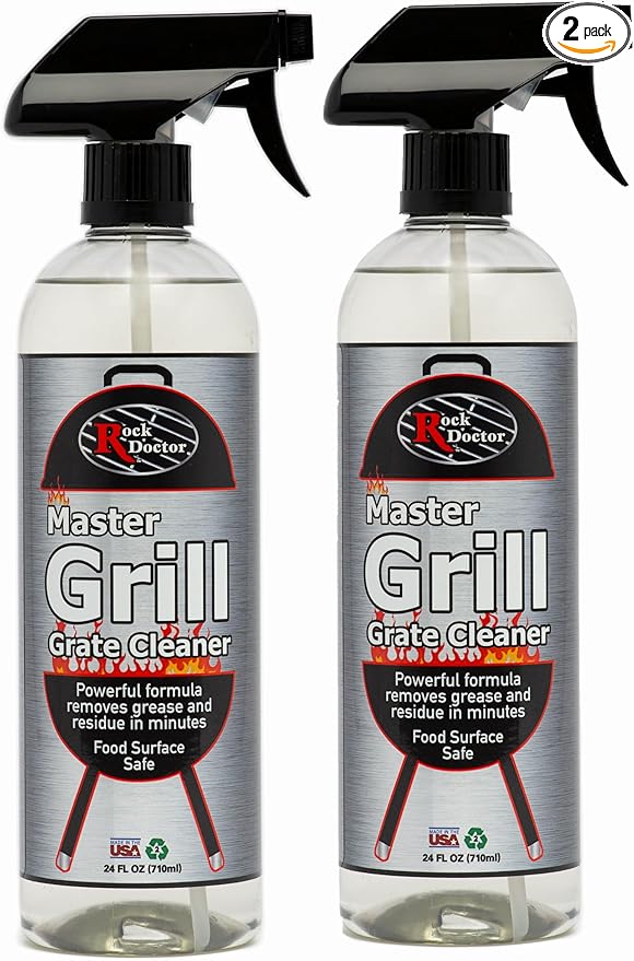 Rock Doctor Grill & Grate Cleaner 24oz. 2-Pk Food Surface Safe, Powerful Foaming Action, No Fumes, Fast Acting Formula Removes Grease, Grime