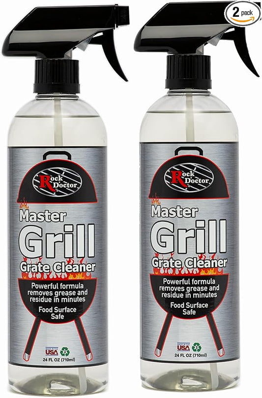 Rock Doctor Grill & Grate Cleaner 24oz. 2-Pk Food Surface Safe, Powerful Foaming Action, No Fumes, Fast Acting Formula Removes Grease, Grime