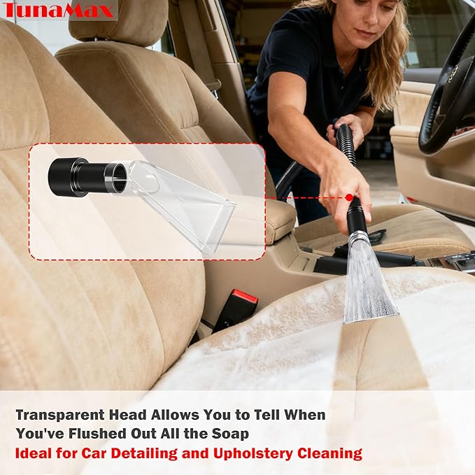 TunaMax Universal Work with All Shop Vacs with 2-1/2" & 1-7/8" &1-1/4" Adapters Extractor Attachment for Upholstery & Carpet Cleaning & Auto Detailing, Extraction Accessory for Wet Vacuum Cleaners