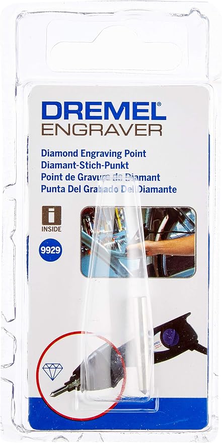 Dremel 3mm Diamond Reinforced Engraving Point for Hard Materials, Ideal for Glass and Stainless Steel, Suitable for Dremel 290 Engraver