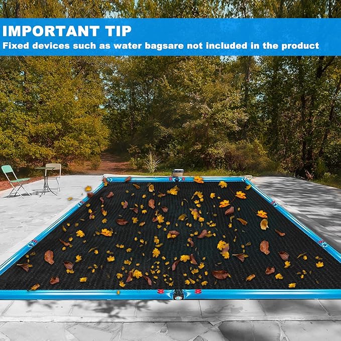 16 x 26FT Pool Leaf Net Cover- Leaf Netting for Inground and Above Ground Rectangle Swimming Pools Fine Mesh Pool Screen Cover,Winter Above Ground Pool Screen Cover, Catching Leaves, Sunshade