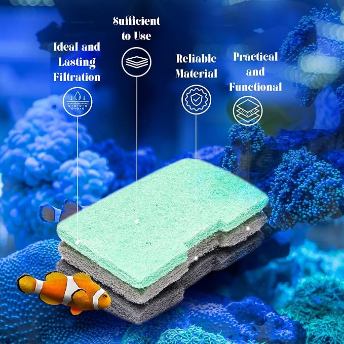 Threlaco 52 Pcs Replacement Filter Media Kit Compatible with Fluval 406/407 Aquarium Filters Include 12 Biological Foams Ammonia Remover Phosphate Pads Nitrite Remover, Towel and Grease