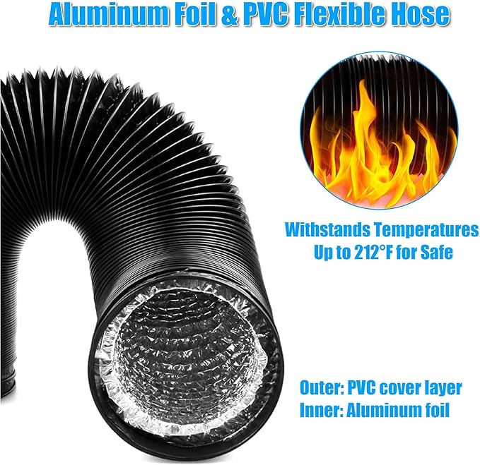 Upgrade Dryer Vent Hose for Tight Space, Dryer Vent Hose Kit, 90 Degree Dryer Vent Elbow with Dual Silicone Seal Connector, Dryer Cleaning Kit, High Sealability, Dryer Vent Vacuum Hose Attachment