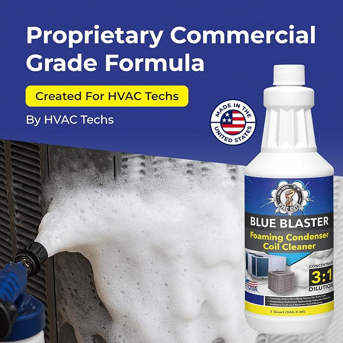 Leak Saver Foaming AC Condenser Coil Cleaner 4PK - 1 Quart | Concentrated Formula Makes 1 Gallon | Extreme Duty Foaming Condenser Cleaner for AC Unit