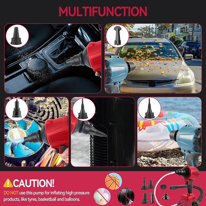 Cordless Dust Blower for Milw-aukee 18V Battery(Tool Only), Air Duster Compressed Air Mattress Pump,447MPH 40000RPM for Car,Garages,Sawmill Room,Workshop Cleaning (for Milwa-ukee 18V Battery)