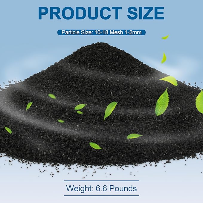 6.6Lbs Bulk Activated Charcoal Charcoal Water Filter for Filtration,Coconut Hull Granular Activated Carbon