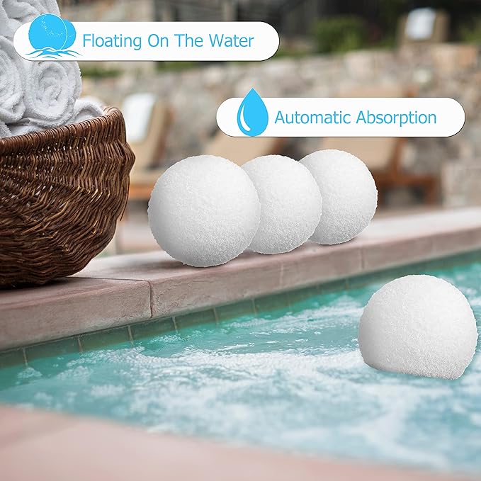 Compatible with Reusable Scum Oil Absorbing Sponge for Hot Tub, Spa, Swimming Pool, 4 Pack