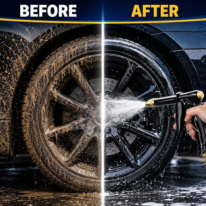 KLIFE Jet Nozzle Power Washer for Garden Hose, Upgrade Pressure Washer Wand, Adjustable High Pressure Water Nozzle for Car Washing Patio Garden Outdoor Cleaning