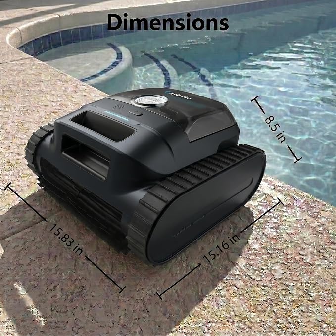 Cordless Robotic Pool Vacuum Cleaner, Intelligent Route Planning, Wall & Waterline Climbing, 120-Min Runtime, for Above Ground/Inground Pools up to 2000 sq. ft, APP Support,White