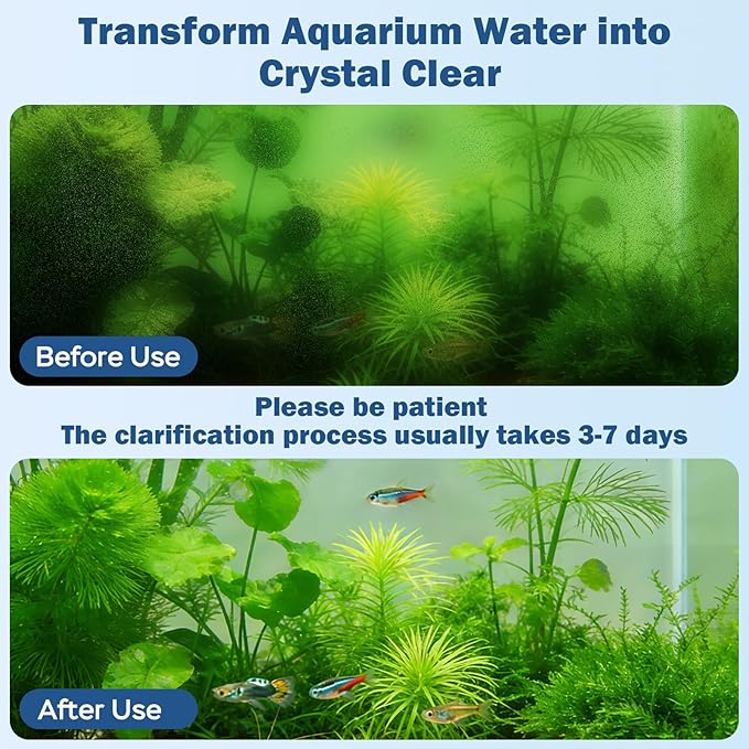 Aquarium U-V Filter for Green Water, Fish Tank Filter with U-V Light & Timer, Turtle Tank Filter with Dual Outlet & Aeration, for 20-70 Gallon Freshwater & Saltwater