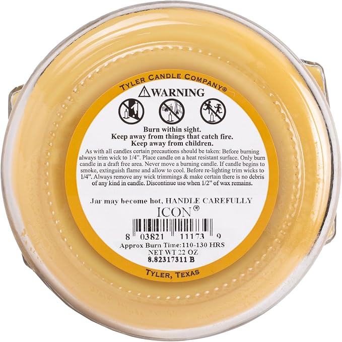 Tyler Glass Fragrance Candle 22 Oz,Icon,Gold (22oz)