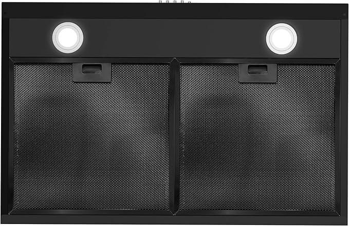 COSMO COS-5U30-BK 30 in. Delta Collection Ducted Under Cabinet Range Hood, Button Controls, Reusable Filters, LED Lights in Matte Black
