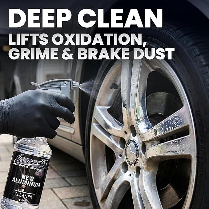 LANE'S New Aluminum Car Wheel Cleaner | Acid Rim Cleaner and Brightener | Brake Dust, Oxidation & Rust Remover for Motorcycles, Cars, Trucks | Shines & Eliminates Hard Scrubbing | 16oz, 2 Pack