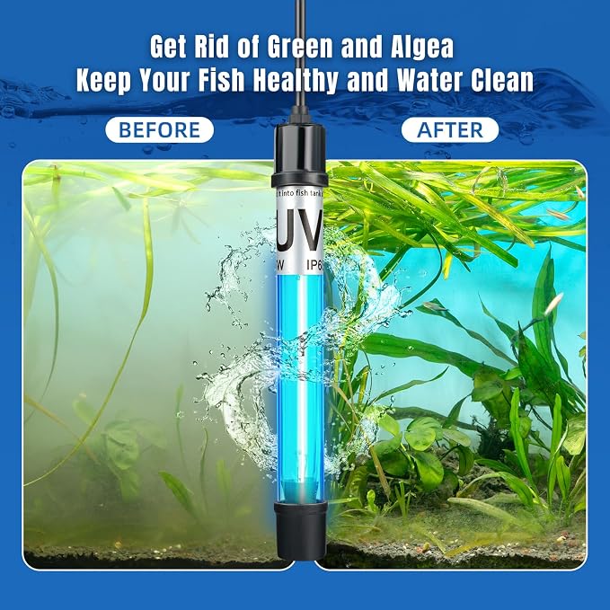2-Pack 11W Aquarium UV Light for 55-150 Gallon Fish Tank Aquarium Algae Clean Light Green Machine Algae Remover