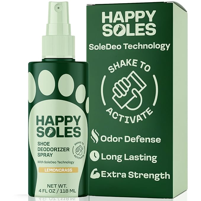 Shoe Deodorizer Spray for Gym Gear & Smelly Shoes Caused by Stinky Feet - Strong Odor Fighter for Sneakers, Boots, and Sandals - Fresh Smell, Refreshing Shoe Spritz 4oz (Lemongrass)