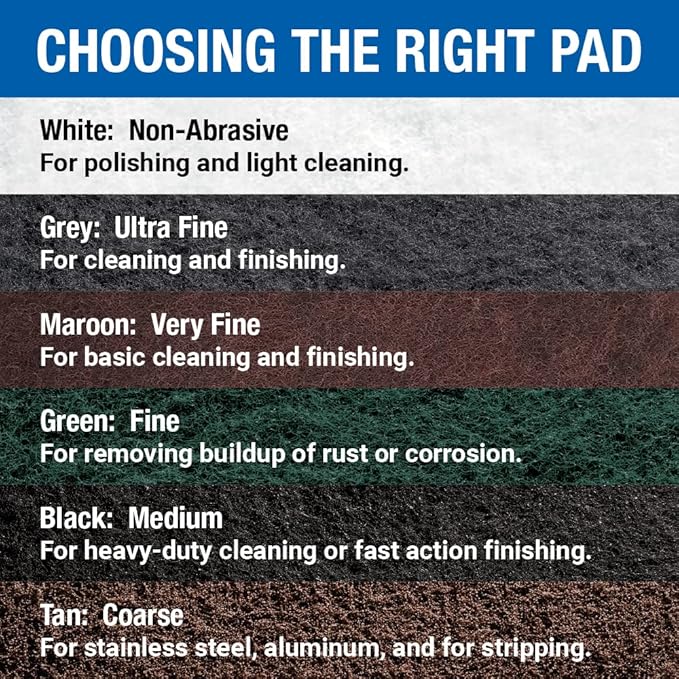 Mercer Abrasives 285GRN - 6"x9" Non-Woven Green Hand Pads (20 pack)