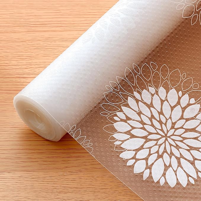 Cooyes Shelf and Drawer Liners for Kitchen Cabinets, Non Adhesive Cabinet Liner, EVA Waterproof Durable Non-Slip Drawer Mats for Shelves, Refrigerator, Storage, Desks（17.5" W x 198" L）