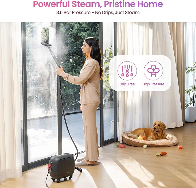 Schenley 21-in-1 Steam Cleaner, High-Pressure Heavy-Duty Steamer for Deep Cleaning Floors, Tiles, Upholstery, Grout, Grill and Cars, Fast Heat-Up, Large Water Tank, Multi-Purpose, Portable Design