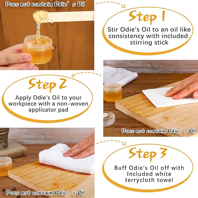 Oudain 27 Pieces Wood Wax Applicator, Includes 15 White Non-Woven Pads 2 Terry Cloth Buffing Towels and 10 Stirring Sticks for Polishing Cutting Board and Multi Purpose Use in Home