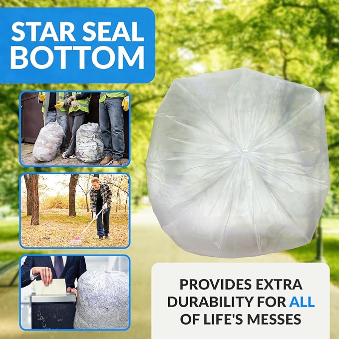 Reli. Premium 40 to 45 Gallon Trash Bags Heavy Duty | 150 Trash Bags with Ties | Super Sizeable, Clear, Serious Garbage Cleanup
