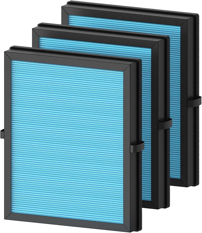 3-Pack MK04 Replacement Filter for Aroeve MK04 AP04 MG04JH Air Purifier, 4-in-1 H13 True HEPA Filter for Dust, Pet Dander, Smoke, and Pollen (Standard Version)