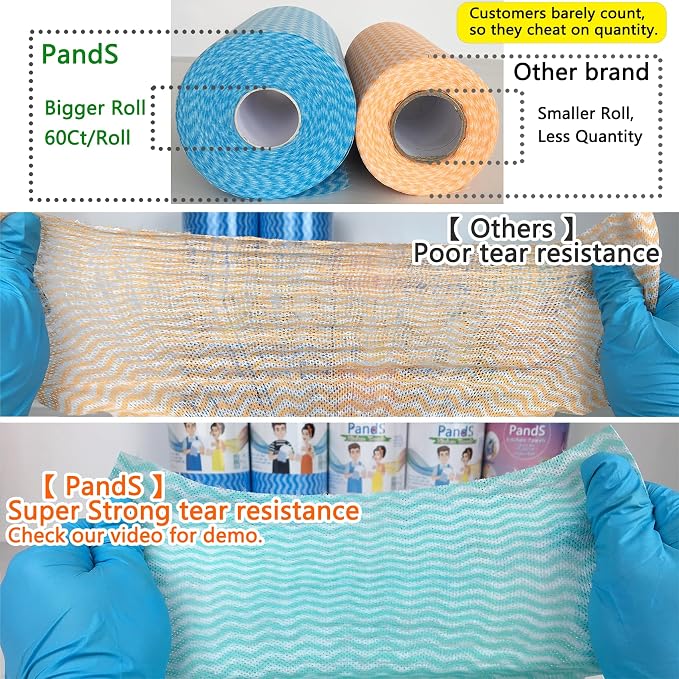 Reuse Paper Towels Washable Zero Waste Paperless Kitchen Washcloths, Multi-Purpose Cleaning Handi Wipes, Disposable Dish Cloths for Drying Washing