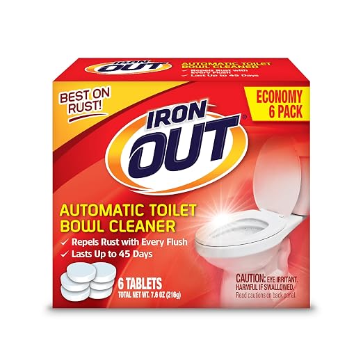 Iron OUT Automatic Toilet Bowl Cleaner, Repel Rust and Hard Water Stains with Every Flush & Bissell Professional Pet Urine Elimator with Oxy and Febreze Carpet Cleaner Shampoo 48 Ounce