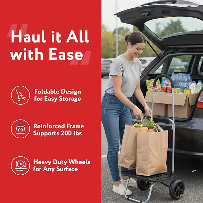 dbest Products Bigger Trolley Dolly MM, Black Handtruck Hardware Garden Utility Cart